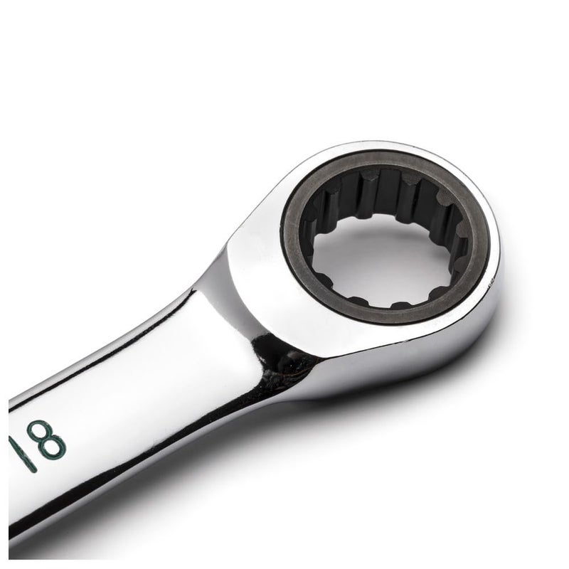 SATA 7-Piece Metric 120P Professional Combination Ratcheting Wrench Set with Universal Spline Drive and 120 Opening Positions, 8mm to 18mm - ST08043U - Image 2